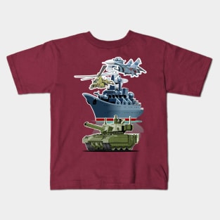 Cartoon military equipment Kids T-Shirt